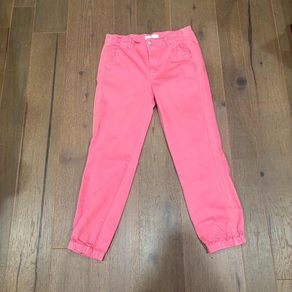 Risen Jeans $68 Pink Herringbone Side Stripe Joggers Size 7/28 EUC sold out - Picture 4 of 12